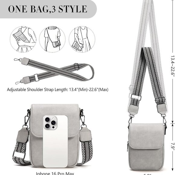 Small Crossbody Bag Women PU Leather Compact Organizer Purse for Travel - Picture 7 of 7